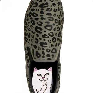 New RipNDip Green Leopard Slip Ons Lord Nermal Cat Size 7